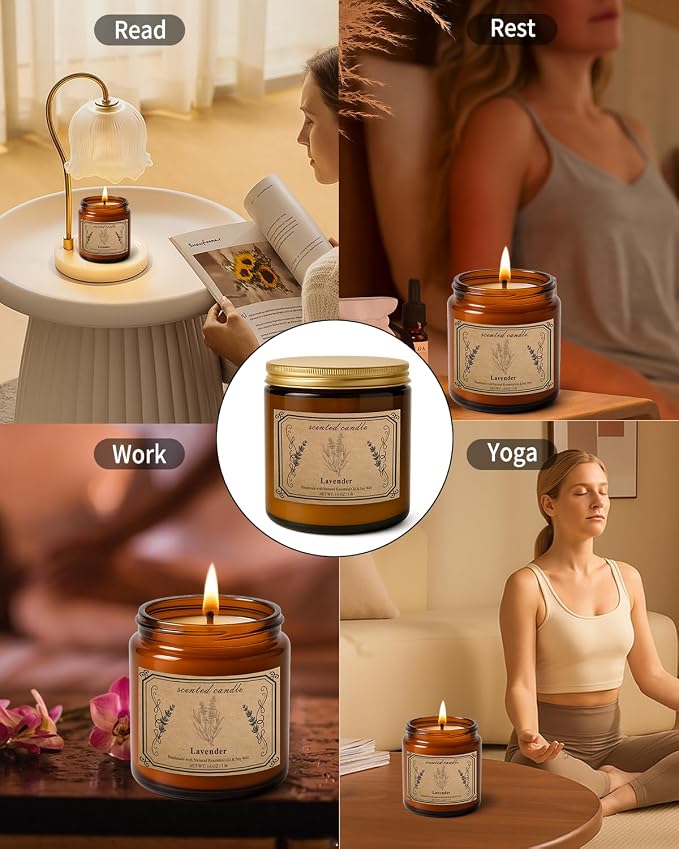 Candles for Home Scented, 16oz Large Soy Wax Lavender Scented Candle, 100 Hour Burn Time, Aromatherapy Candle, alternate