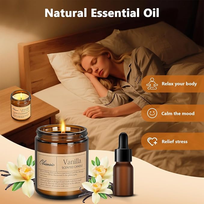 Candles for Home Scented, 2 Pack Scented Candles for Stress Relief & Self-comfort, alternate product view 4