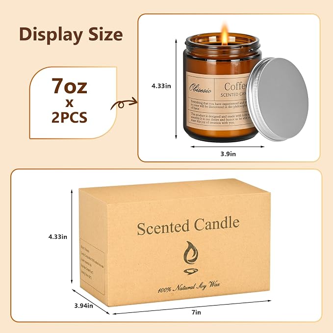Candles for Home Scented, 2 Pack Scented Candles for Stress Relief & Self-comfort, alternate product view 6