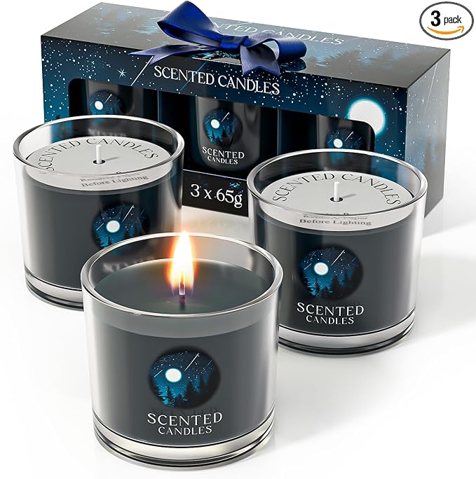 Candles for Men, Scented Candles Gifts for Women, Candle Gift Set for Him, 3 Scented Votive Candles, product image
