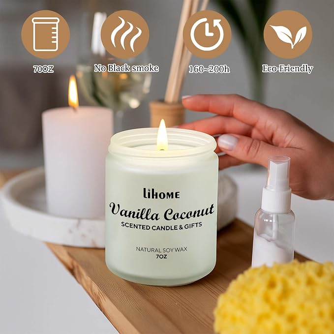 Candles Gifts for Women - Natural Soy Wax Candle for Home Scented Perfect for Christmas, Birthday, Mother's Day, alternate