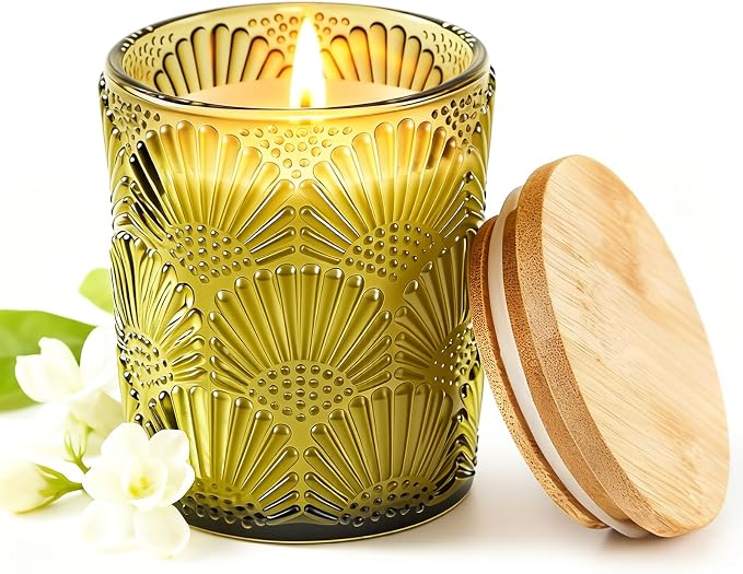 Candles Jasmine Scented Candle, 100% Soy Candle 30 Hours Burn, Candle Gifts for Men and Women Valentine Mother’s Day, product