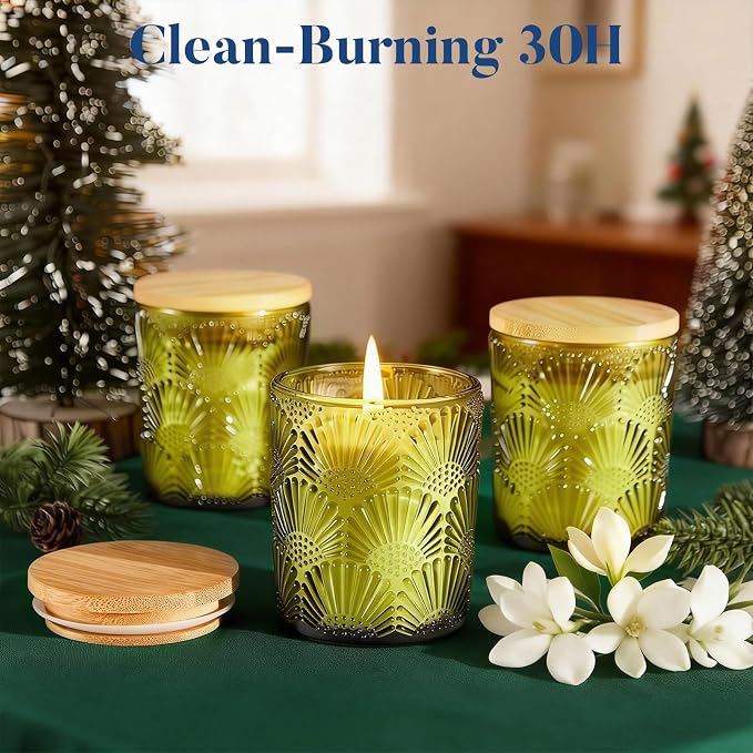 Candles Jasmine Scented Candle, 100% Soy Candle 30 Hours Burn, Candle Gifts for Men and Women Valentine Mother’s Day