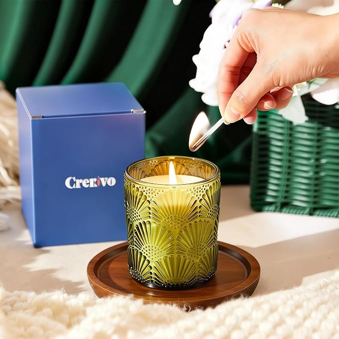 Candles Jasmine Scented Candle, 100% Soy Candle 30 Hours Burn, Candle Gifts for Men and Women Valentine Mother’s Day