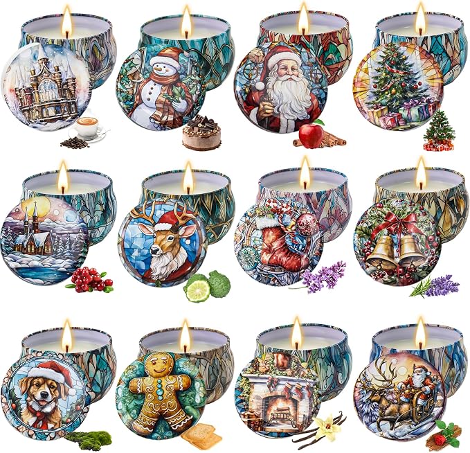 CandlesGiftsSets 12 Pack Christmas Scented Candles Gifts Set for Women, Candles for Home Scented, product image