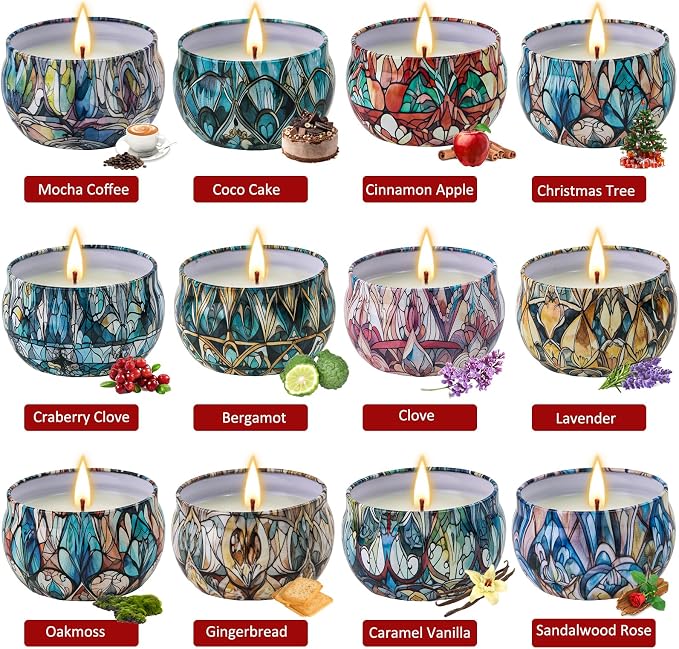 CandlesGiftsSets 12 Pack Christmas Scented Candles Gifts Set for Women, Candles for Home Scented, alternate product view 2