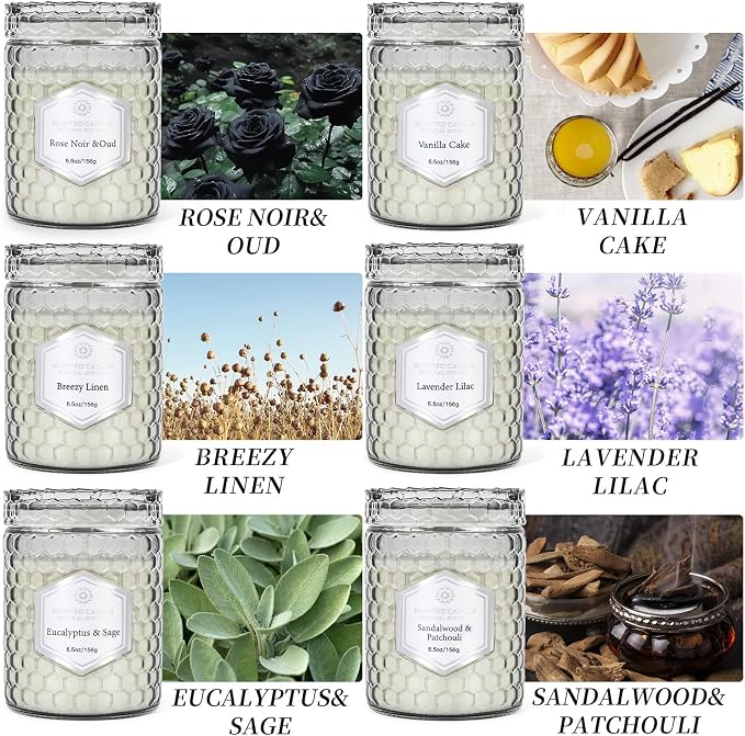 CandlesGiftsSets 6 Pack Scented Candles for Home, Aromatherapy Gift Set for Women, Natural Soy Wax Jar, alternate product