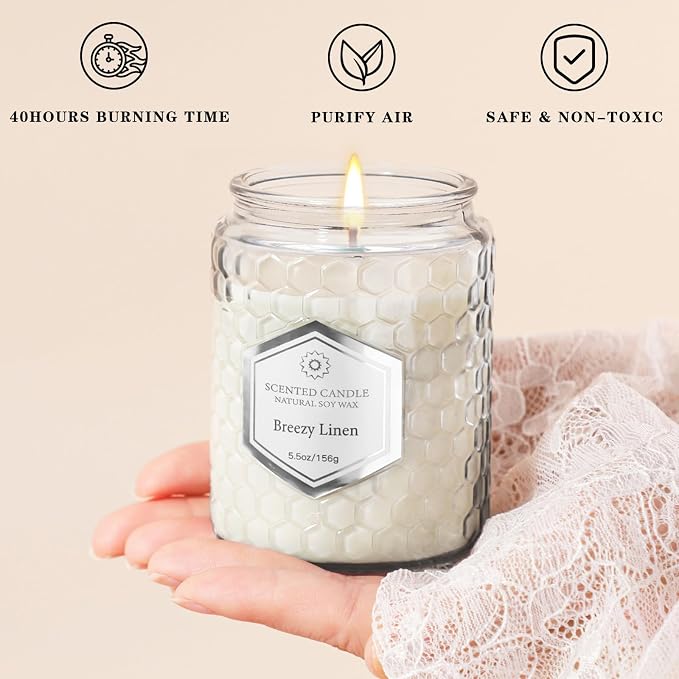 CandlesGiftsSets 6 Pack Scented Candles for Home, Aromatherapy Gift Set for Women, Natural Soy Wax Jar, alternate product