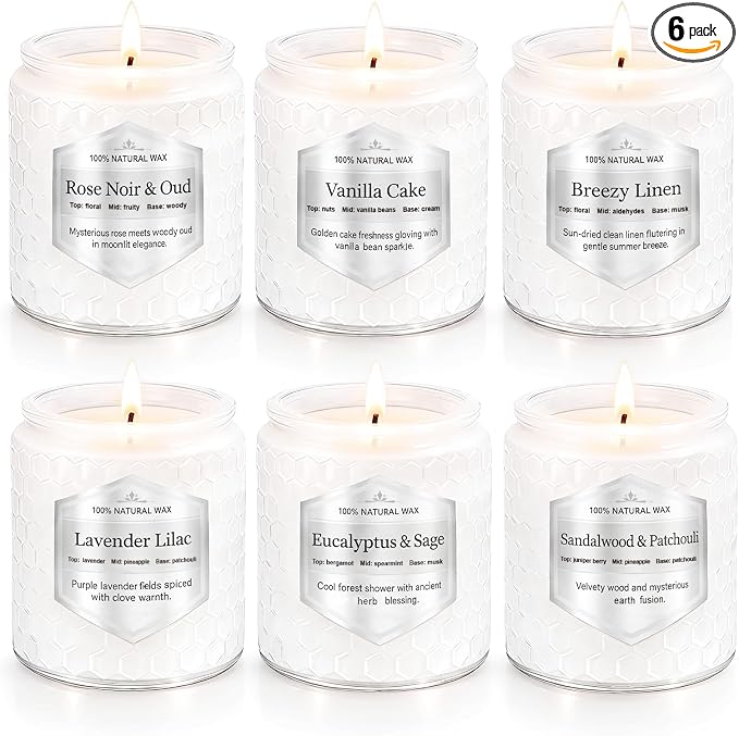 CandlesGiftsSets Scented Candles Gift Set for Women, 6 Pack Aromatherapy Soy Candles for Home, product image