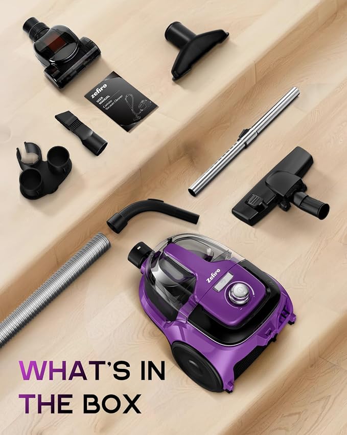 Canister Vacuum Cleaner, Bagless Canister Vacuum for Home, Powerful Suction, Auto Cord Rewind, HEPA Filter, alternate product