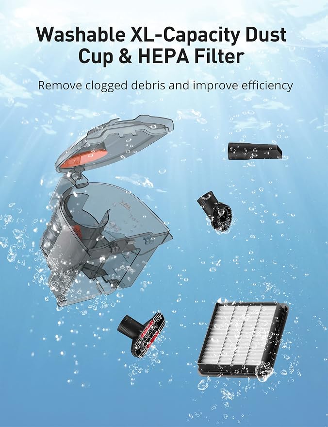Canister Vacuum, Upgraded 1600W Bagless Canister Vacuum Cleaner, Auto Cord Rewind, H13 HEPA Filter, 4Qt Large Capacity, 5