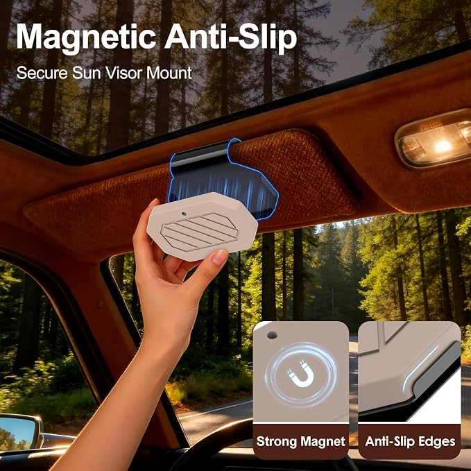 Car Air Freshener, 2-in-1 Stone Car Freshener with Visor Clip & Hanging Scent Diffuser, Natural Scent Stone Diffuser
