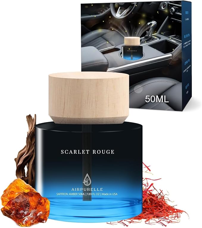 Car Air Freshener 50ML (1.7 FL OZ) Car Air Fresheners Perfume - Saffron Amber Fragrance Oil Air Diffuser for Car, product