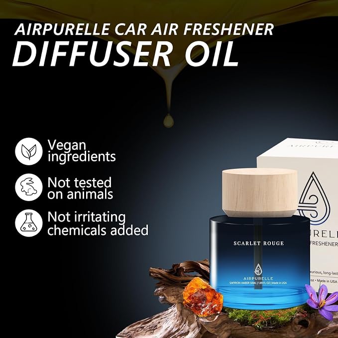 Car Air Freshener 50ML (1.7 FL OZ) Car Air Fresheners Perfume - Saffron Amber Fragrance Oil Air Diffuser for Car, alternate