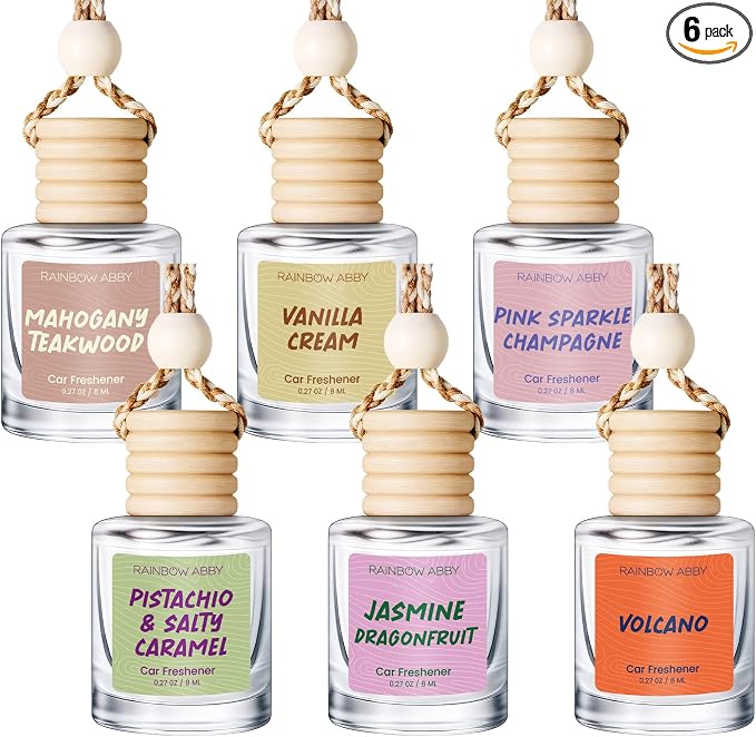 Car Air Freshener 6 Pack for Women - Cute Hanging Essential Oil Diffuser, Long-Lasting Fragrance Set, product image