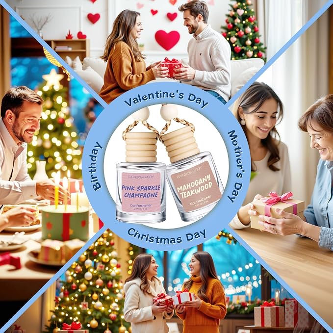 Car Air Freshener 6 Pack for Women - Cute Hanging Essential Oil Diffuser, Long-Lasting Fragrance Set, alternate product view