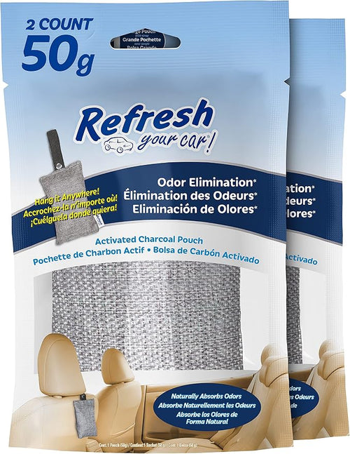 ! Car Air Freshener And Deodorizer, Odor Eliminator Charcoal Deodorizer Bags, Set Of 2, Fragrance Free, product image