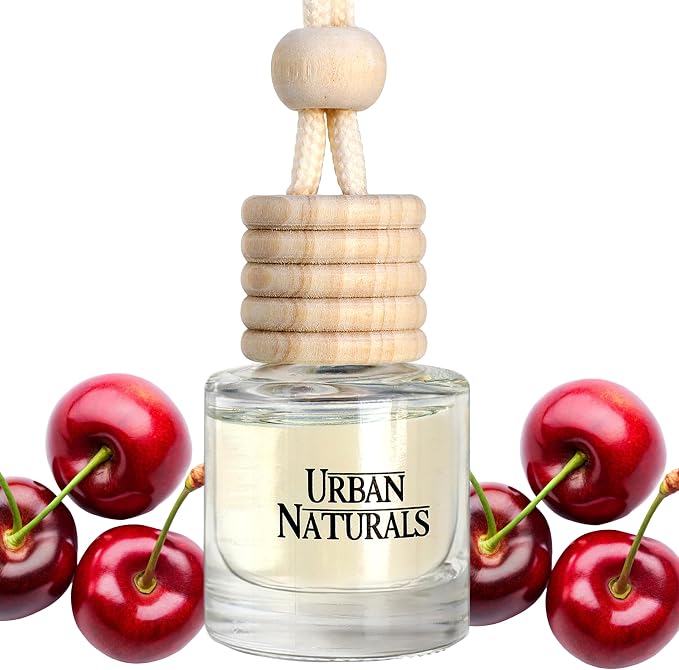 Car Air Freshener Diffuser 1 Pack - Cherry Luxe Scent, 45+ Days Long Lasting Fragrance, Made in USA, Glass & Wood, product