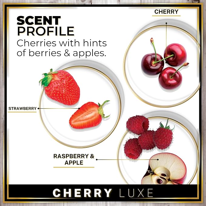 Car Air Freshener Diffuser 1 Pack - Cherry Luxe Scent, 45+ Days Long Lasting Fragrance, Made in USA, Glass & Wood, alternate