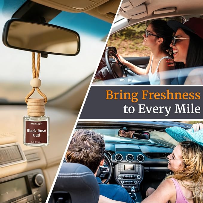 Car Air Freshener Diffuser 2 Pack, Hanging Car Fragrance Diffuser - Fresh Linen Fragrance Oil Air Diffuser for Car, alternate