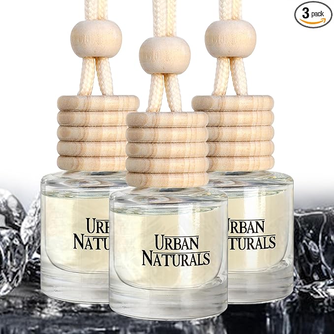 Car Air Freshener Diffuser 3 Pack - Black Dice Scent, 45+ Days Long Lasting Fragrance, Made in USA, Glass & Wood, product