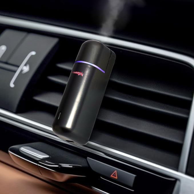 Car Air Freshener Diffuser, Motion Sensor Waterless Essential Oil Diffuser for Car USB Rechargeable Air Freshener with 6