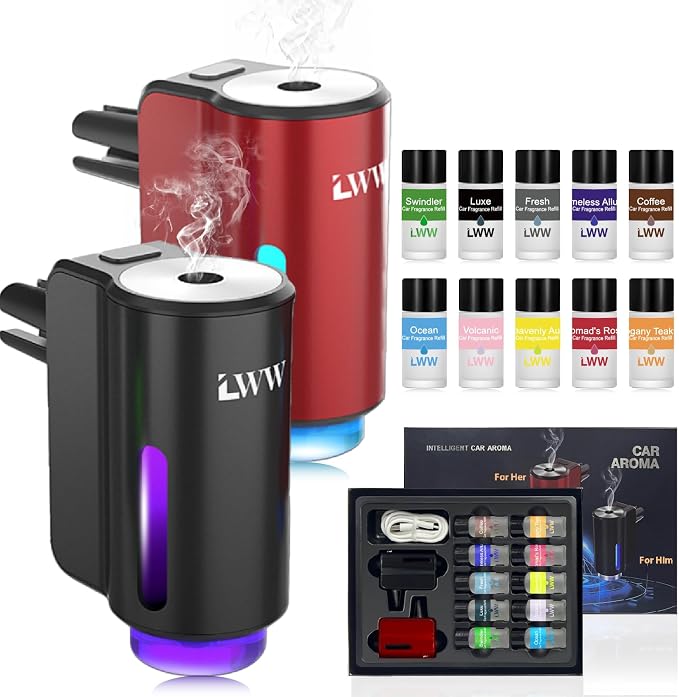 Car Air Freshener Diffuser, Portable Intelligent Car Aroma Diffuser with 3 Adjustable Modes, product image
