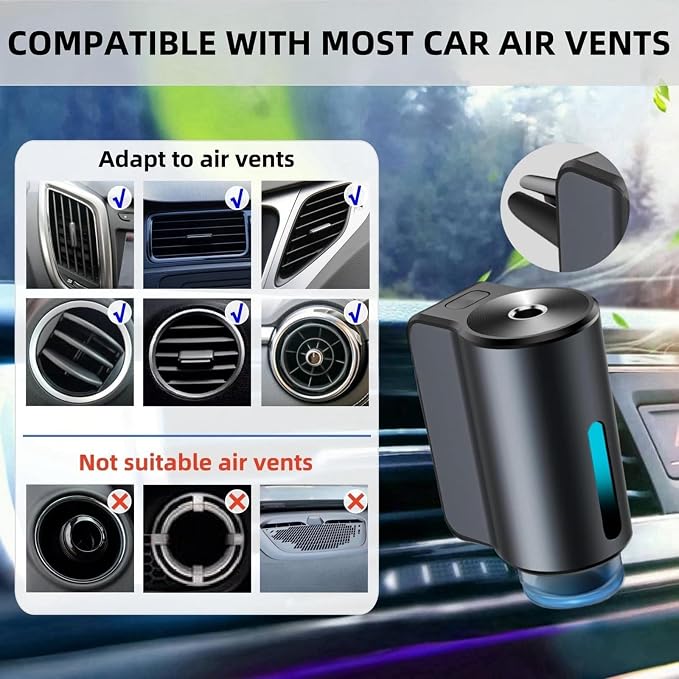 Car Air Freshener Diffuser with Three Adjustable, Rechargeable Car Diffusers, Car Fresheners Long Lasting (Ocean), alternate