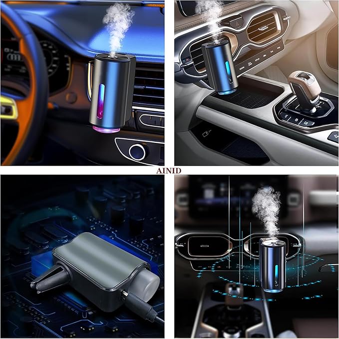 Car Air Freshener Diffuser with Three Adjustable, Rechargeable Car Diffusers, Car Fresheners Long Lasting (Ocean), alternate