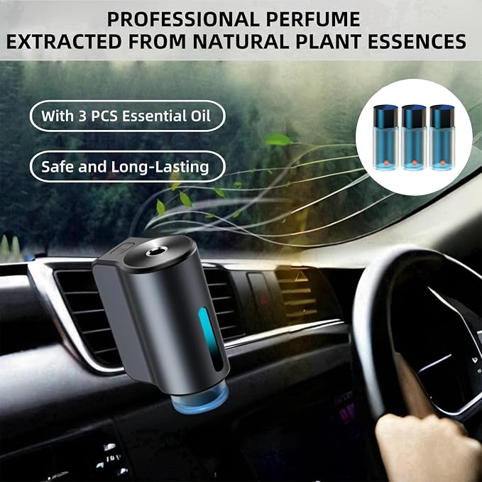 Car Air Freshener Diffuser with Three Adjustable, Rechargeable Car Diffusers, Car Fresheners Long Lasting (Ocean), alternate