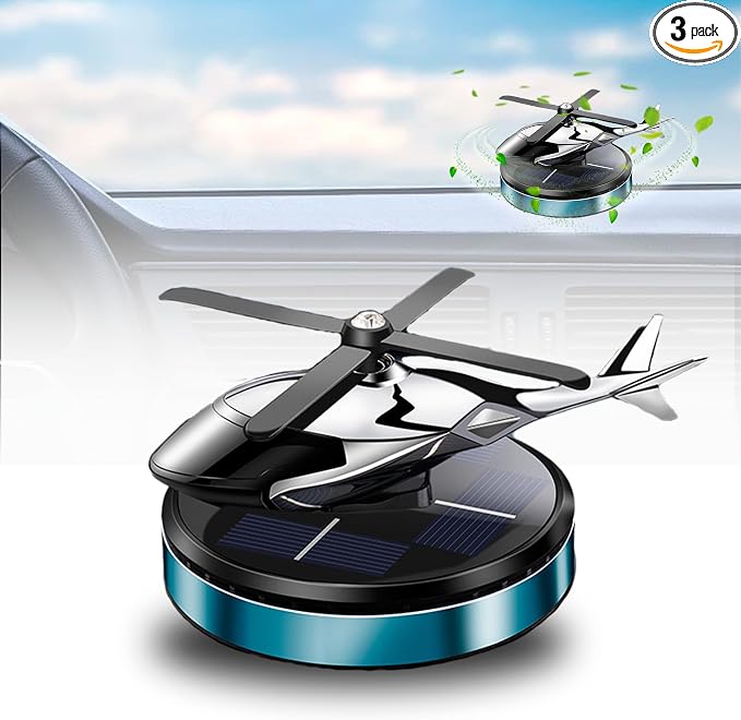 Car Air Freshener, Helicopter Solar Energy Rotating Aromatherapy Al Alloy Diffuser,Long-Lasting Fragrance, product image