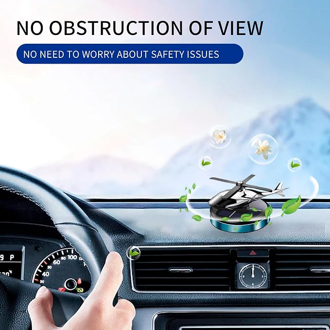 Car Air Freshener, Helicopter Solar Energy Rotating Aromatherapy Al Alloy Diffuser,Long-Lasting Fragrance, alternate product