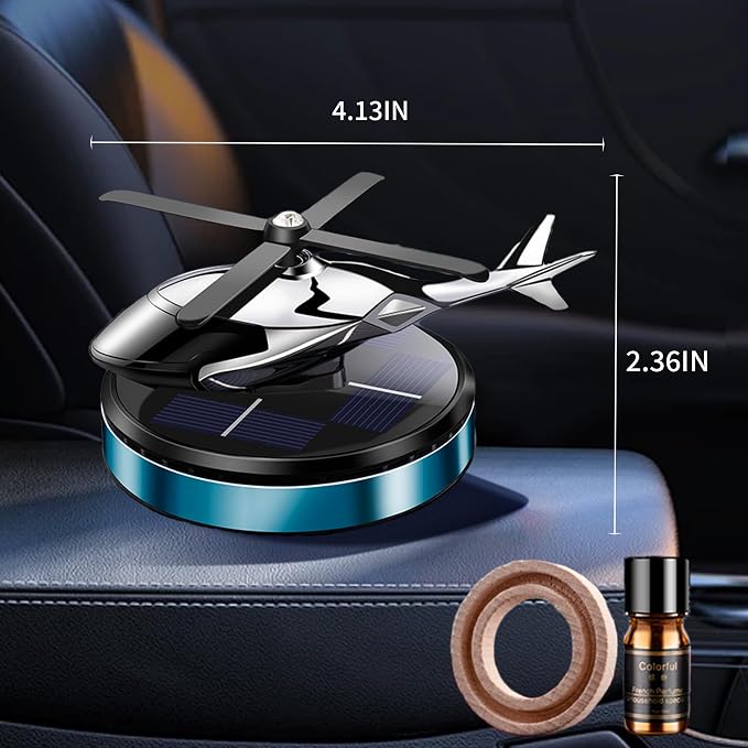 Car Air Freshener, Helicopter Solar Energy Rotating Aromatherapy Al Alloy Diffuser,Long-Lasting Fragrance, alternate product
