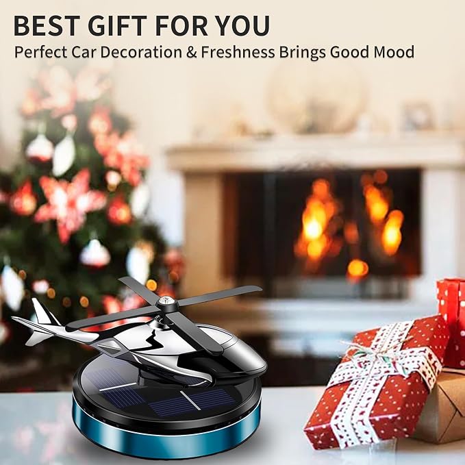 Car Air Freshener, Helicopter Solar Energy Rotating Aromatherapy Al Alloy Diffuser,Long-Lasting Fragrance, alternate product