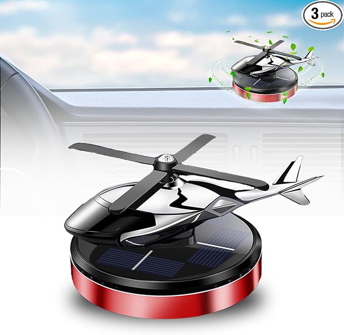 Car Air Freshener, Helicopter Solar Energy Rotating Aromatherapy Al Alloy Diffuser,Long-Lasting Fragrance, product image