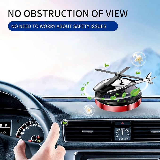 Car Air Freshener, Helicopter Solar Energy Rotating Aromatherapy Al Alloy Diffuser,Long-Lasting Fragrance, alternate product