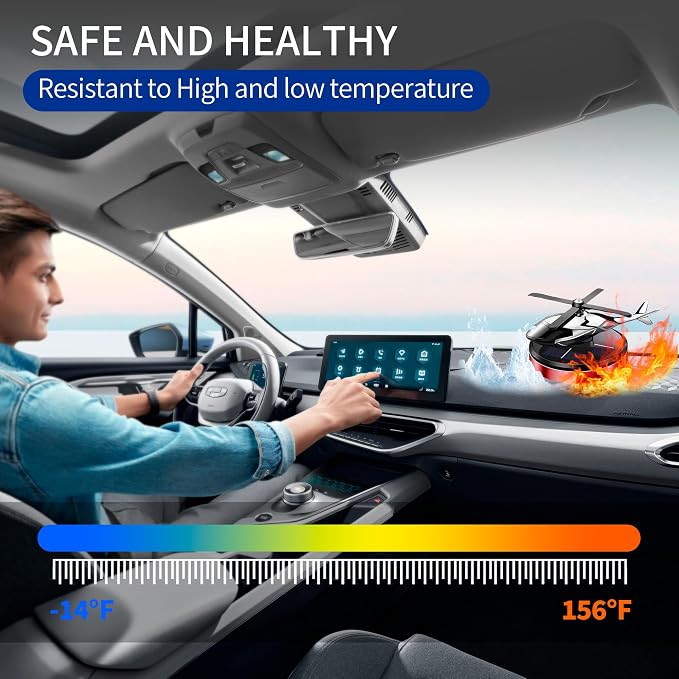 Car Air Freshener, Helicopter Solar Energy Rotating Aromatherapy Al Alloy Diffuser,Long-Lasting Fragrance, alternate product