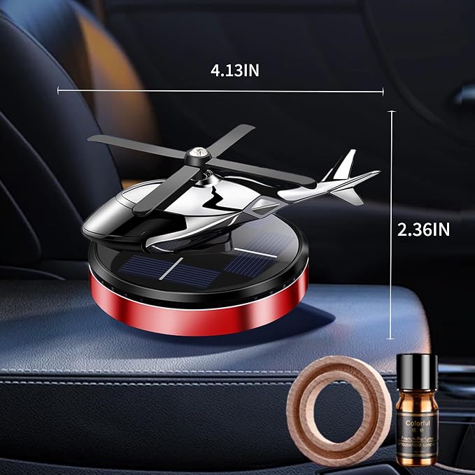 Car Air Freshener, Helicopter Solar Energy Rotating Aromatherapy Al Alloy Diffuser,Long-Lasting Fragrance, alternate product