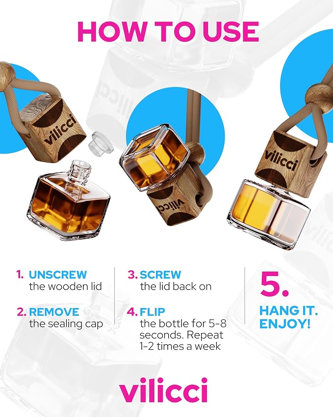 Car Air Freshener | Luxurious Auto Perfume | Premium Hanging Air Freshener | Long Lasting Fragrance for Auto and Home | 1