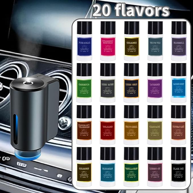Car Air Freshener Refill Cologne Aromatherapy Oil 20 PCS, Essential Oils Mixed Fragrance Set for Car Diffusers (No Diffuser