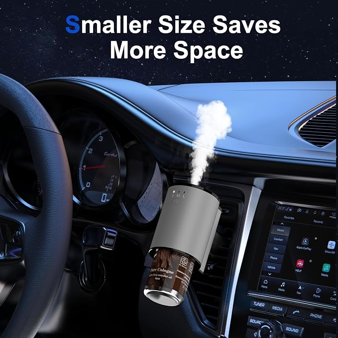 Car Air Freshener, Smart Car Air Freshener for Vent Clips, 1200 Sprays Per Charge, Car Fresheners with Auto On/Off, 5 Scents