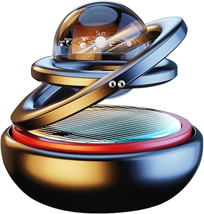 Car Air Freshener Solar Energy Rotating Refillable Air Purifier for Car Interior Dashboard Autorotation Decoration
