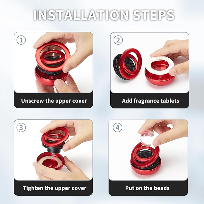 Car Air Freshener Solar Energy Rotating Refillable Air Purifier for Car Interior Dashboard Autorotation Decoration