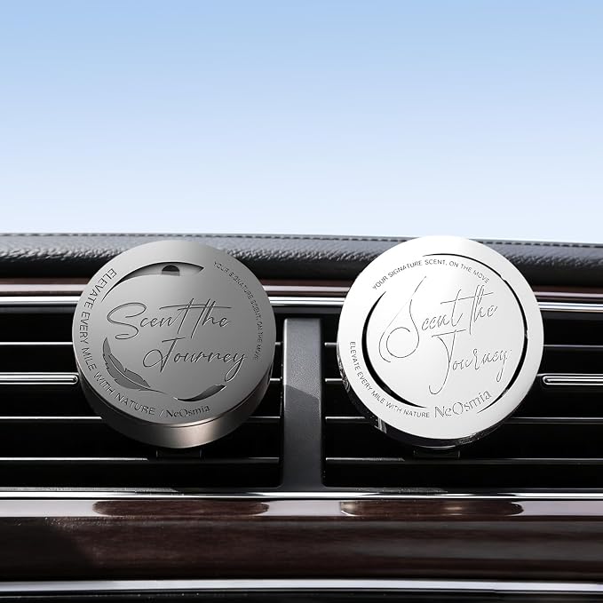 Car Air Freshener Vent Clip, 5 Pack Refills, Essential Oil Car Diffuser (1 Metal Clip + 5 Fragrance Pads), Long Lasting 80