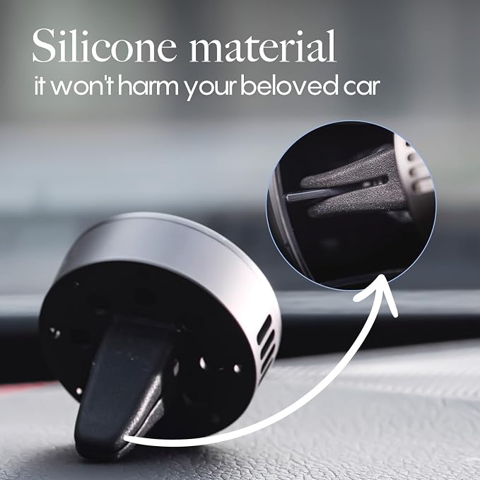 Car Air Freshener Vent Clip, 5 Pack Refills, Essential Oil Car Diffuser (1 Metal Clip + 5 Fragrance Pads), Long Lasting 80