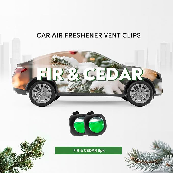 Car Air Freshener Vent Clips, 8 Pack, Provides Long-Lasting Scent, Up to 240 Days, Odor Eliminator (Cedar), alternate product