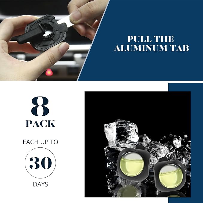 Car Air Freshener Vent Clips, 8 Pack, Provides Long-Lasting Scent, Up to 240 Days, Odor Eliminator (Ice Scent), alternate