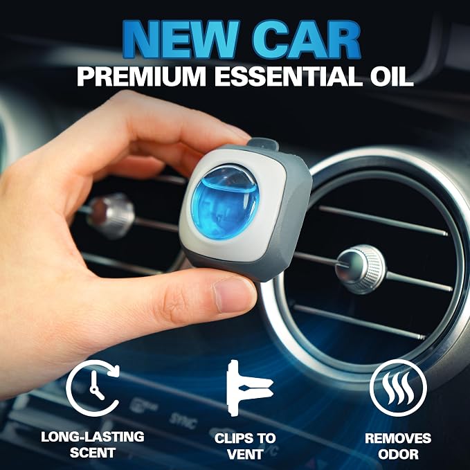 Car Air Fresheners Clip 6 Ct, Variety Pack Vent Clips, 4ml Each, Long Lasting Up to 180 Days Refresher Odor Eliminator