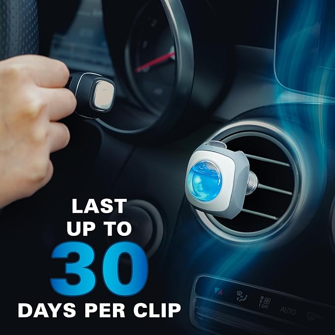 Car Air Fresheners Clip 6 Ct, Variety Pack Vent Clips, 4ml Each, Long Lasting Up to 180 Days Refresher Odor Eliminator