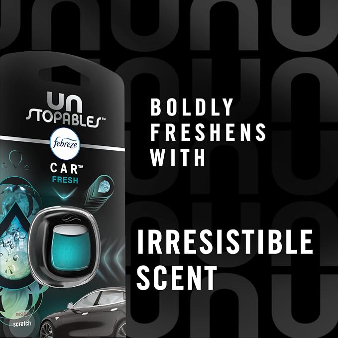 Car Air Fresheners, Unstopables Fresh & Paradise Scents, Odor Eliminator for Strong Odor, Car Vent Clips, 0.07 Fl Oz (Pack of